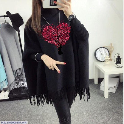 Black Comfy Cap Shawl