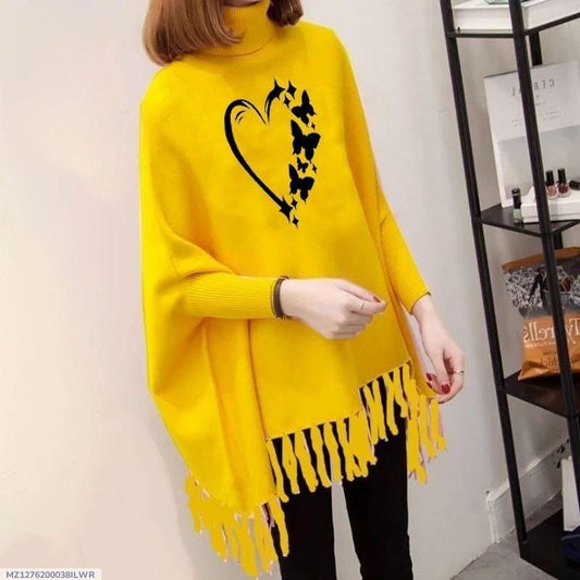 Yellow Printed Cap Shawl